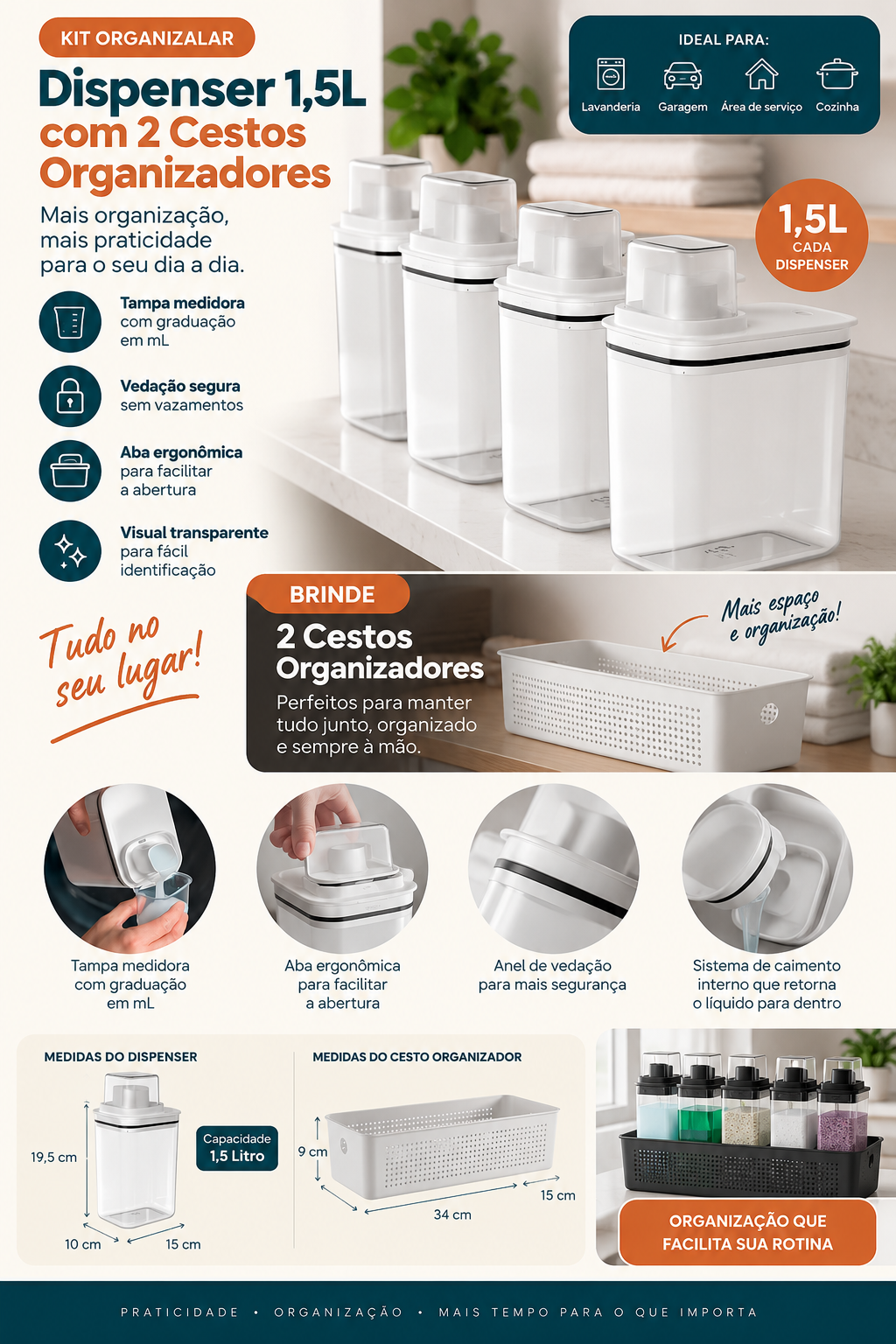 Detalhes do dispenser OrganizaLar